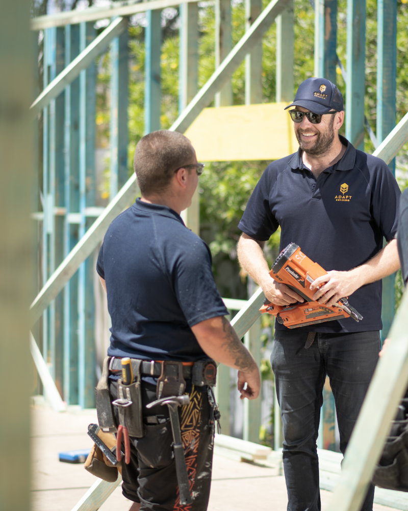 Adapt Building construction team working on a Newcastle Passive High-performance House